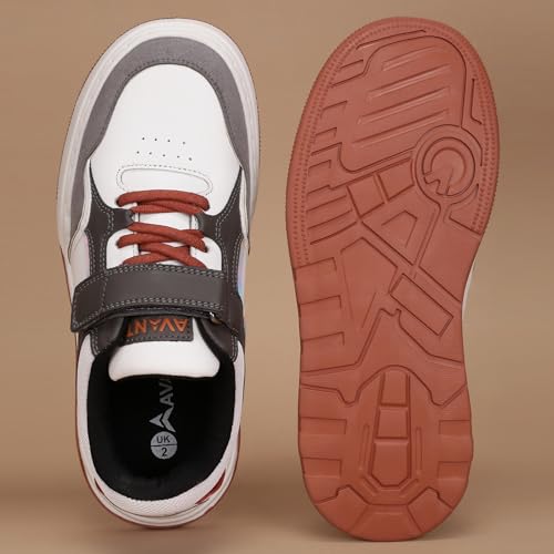 AVANT Kids Jetster Sneakers (AVKSH002CL02SIZE1_Grey/Orange_UK1) - Image 5