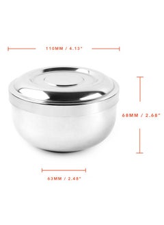 QSHAVE Stainless Steel Shaving Bowl With Lid 4 Inch Diameter Large Deep Size Chrome Plated Shinning Finish  - Image 3