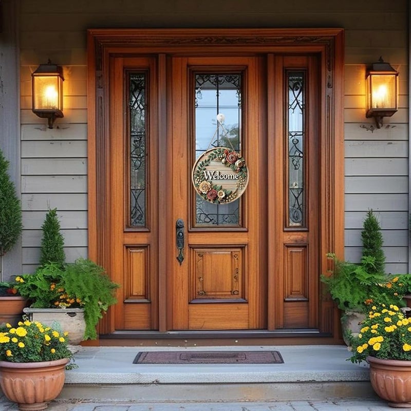 كاست ويف { "titleAr": "ديكور جدار باب المنزل الريفي، قطعة خشبية مقاس 8" × 8" بتصميم زهور حمراء وأوراق خضراء، مناسبة للتعليق على الأبواب أو الجدران في المدخل أو غرفة المعيشة، للاحتفالات أو المنازل الريفية، فن جداري عصري وريفي" "detailsAr": "🪵 【م - Image 4