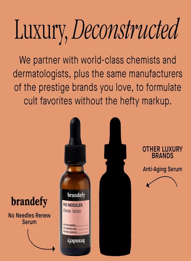 Brandefy No Needles - Niacinamide Serum, Peptides and Hyaluronic Acid. Hydrating & Plumping Serum for Bright, Smooth, Firm & Dewy Skin, 1oz, Made In The US - Image 5