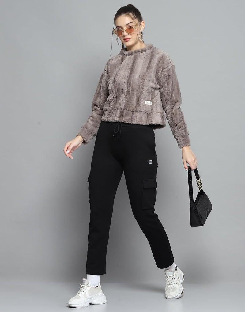 ROCKIT Rock.IT Womens Solid Grey Round Neck Full Sleeve Sweatshirt - 2240102612-2-42 - Image 5