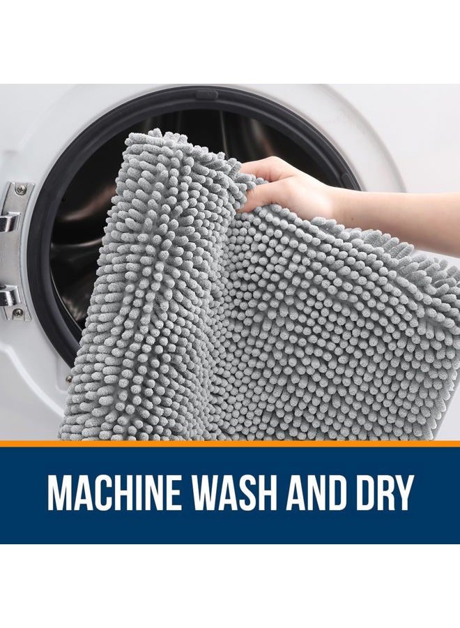 OLANLY 30 x 20 Bathroom Rugs Super Soft Absorbent Chenille Bath Rugs Rubber Bottom Quick Dry Machine Washable Bathroom Mats for Bathtub and Shower Accessories - Image 5