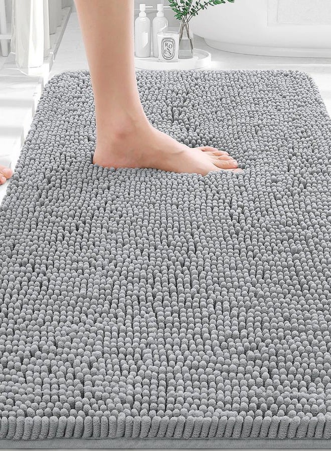 OLANLY 30 x 20 Bathroom Rugs Super Soft Absorbent Chenille Bath Rugs Rubber Bottom Quick Dry Machine Washable Bathroom Mats for Bathtub and Shower Accessories - Image 1