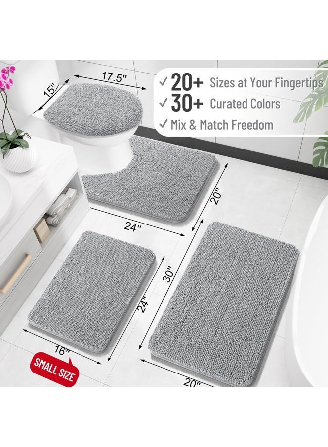 OLANLY 30 x 20 Bathroom Rugs Super Soft Absorbent Chenille Bath Rugs Rubber Bottom Quick Dry Machine Washable Bathroom Mats for Bathtub and Shower Accessories - Image 2