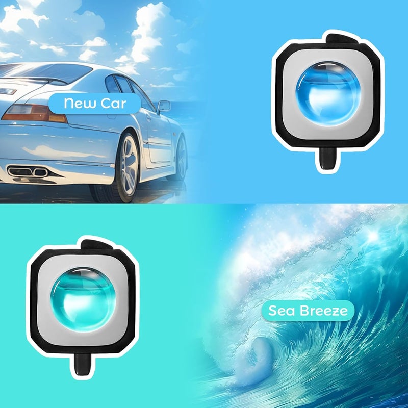 DERDUFT 6 Packs Car Air Fresheners Vent Clip - Ocean Wind & New Car Scent - Image 2