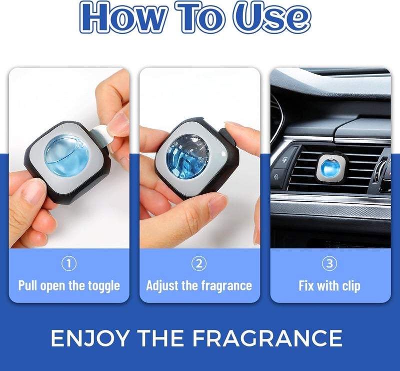 DERDUFT 6 Packs Car Air Fresheners Vent Clip - Ocean Wind & New Car Scent - Image 3