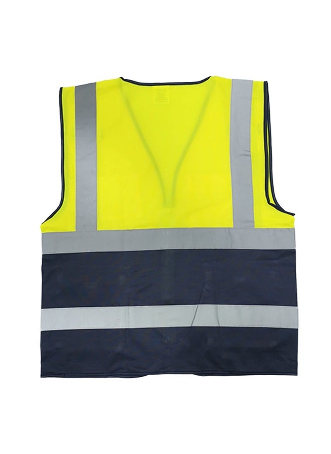 TAHA High-Visibility Safety Jacket | 2-Color Safety Vest for Industrial Use, Cycling & Biking & General use |  Yellow & Navy Blue | Size-2XL  - Image 2