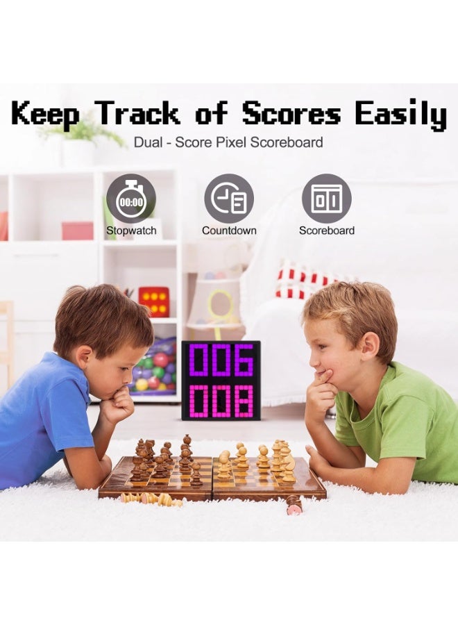 شو وو لوحة مصفوفة LED RGB مقاس 32 × 32 بوصة مزودة بمنفذ USB مع حامل مكتب، شاشة عرض فنية قابلة للبرمجة مع تحكم عبر التطبيق لتزيين المكتب/غرفة الحائط، إطارات صور فنية جدارية LED للكتابة على الجدران والنصوص والرسوم المتحركة والساعة - Image 4