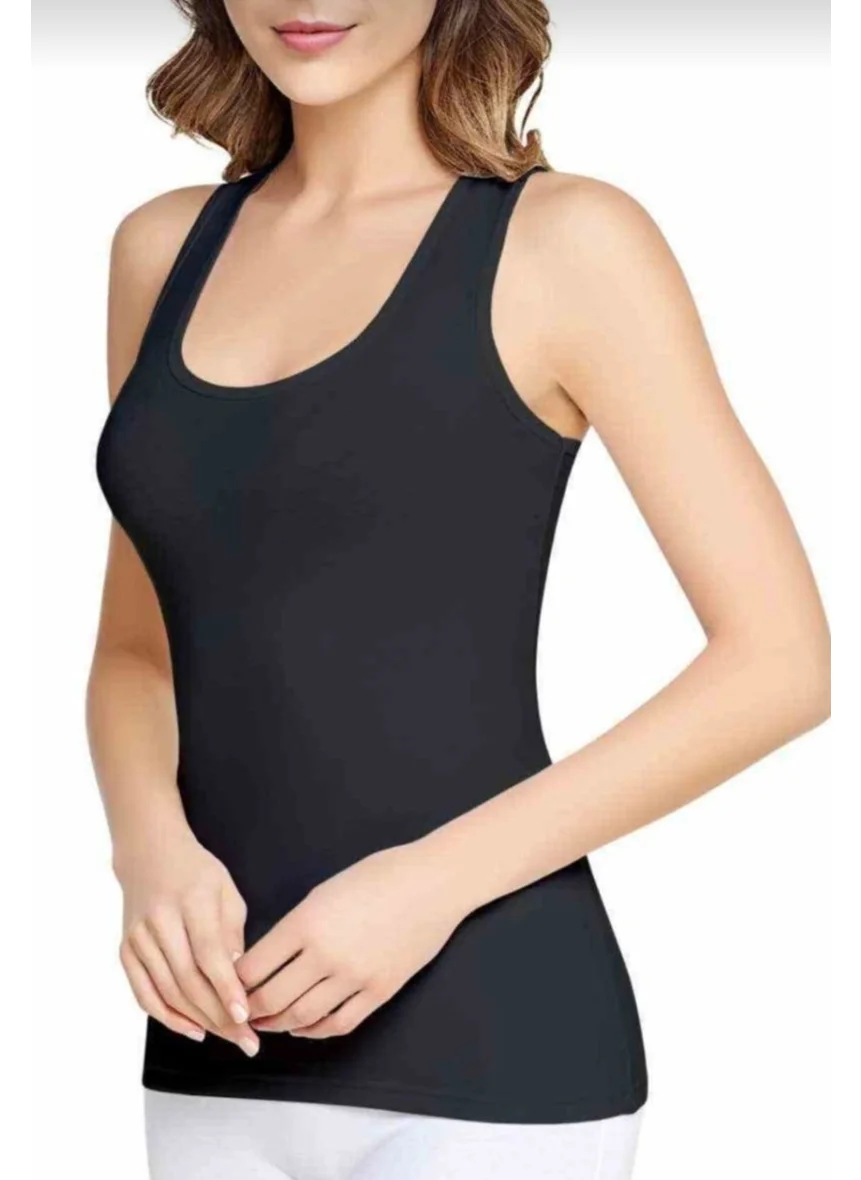 Tutku 0174 Women's Elastane Wide Strap 6 Piece Undershirt