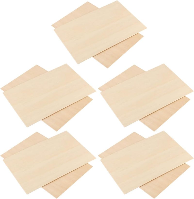 ULTECHNOVO 10pcs Rectangular Wood Slices 10x20cm 2mm Thick Unfinished Plain Wooden Chips for DIY Crafting and Handmade Accessories - Image 1
