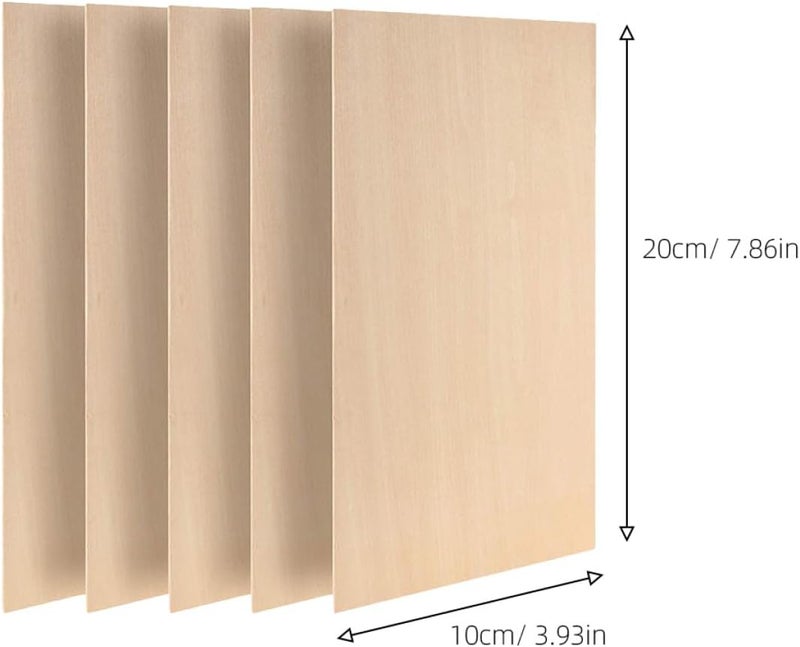 ULTECHNOVO 10pcs Rectangular Wood Slices 10x20cm 2mm Thick Unfinished Plain Wooden Chips for DIY Crafting and Handmade Accessories - Image 2