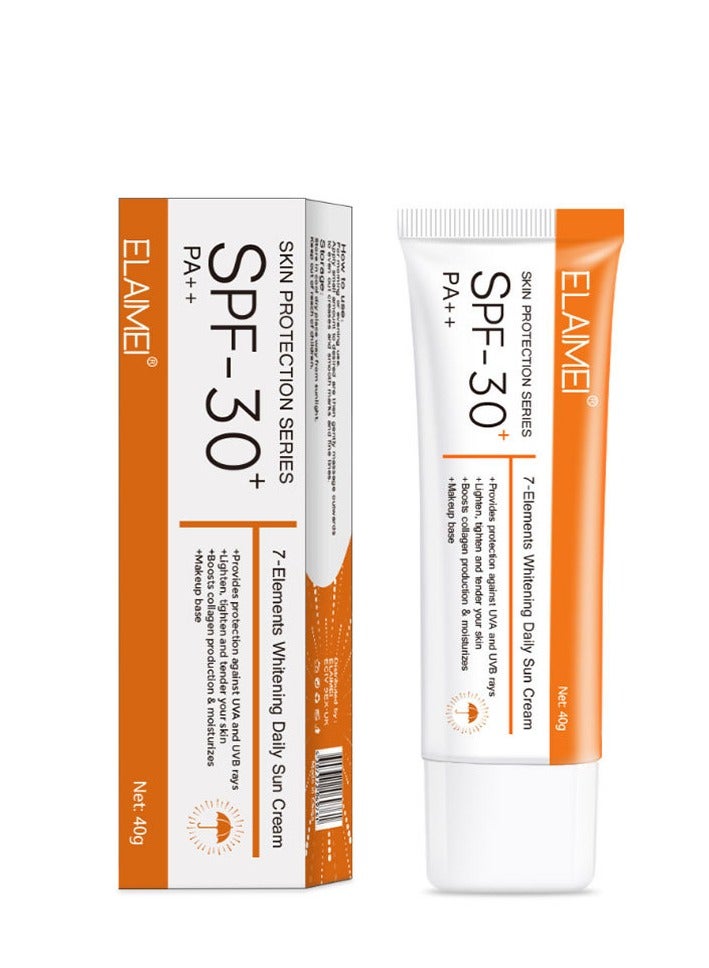 ELAIMEI sunscreen suncream moisturizing, isolating, brightening and smearing cream SPF30 (40g) - Image 2