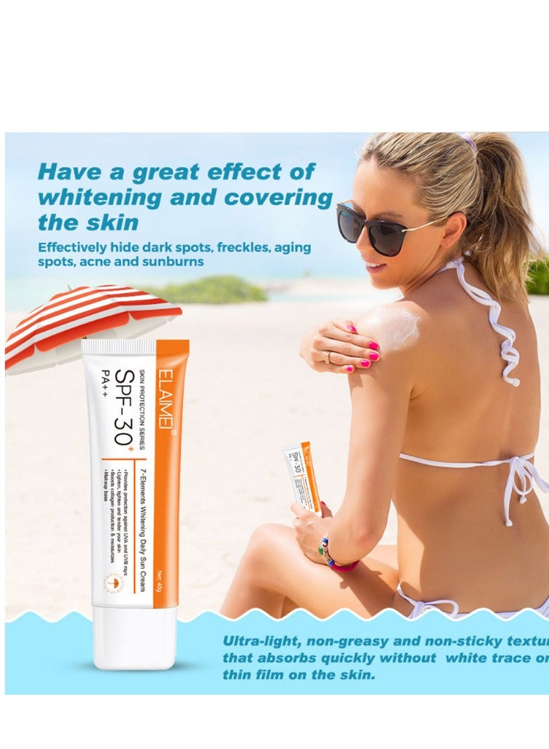 ELAIMEI sunscreen suncream moisturizing, isolating, brightening and smearing cream SPF30 (40g) - Image 4