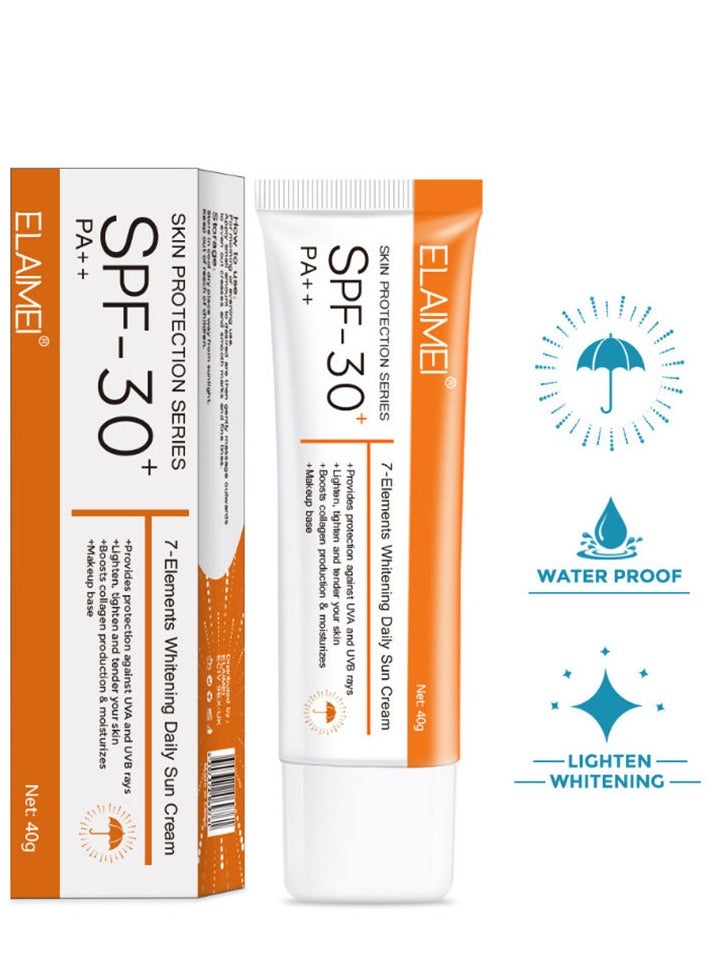 ELAIMEI sunscreen suncream moisturizing, isolating, brightening and smearing cream SPF30 (40g) - Image 5