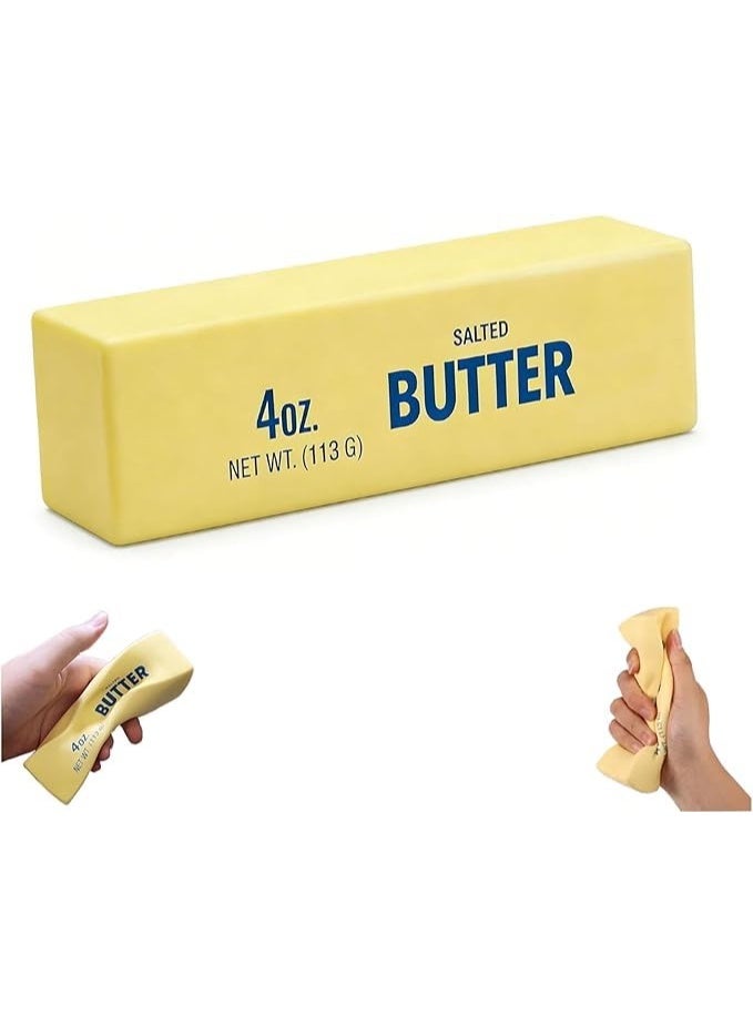 Butter Squishy Slow Rising Stress Relief Toy, 4oz Realistic Salted Butter Squeeze Toy, Soft PU Foam Decompression Fidget Toy for Kids & Adults, Novelty Gag Gift & Desk Companion - Image 2