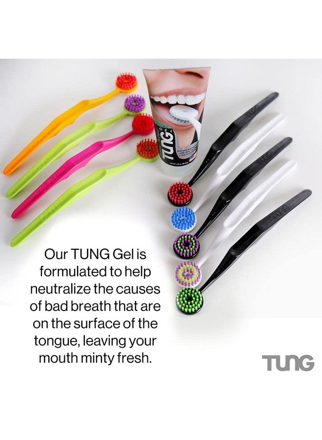 Peak Essentials The Original TUNG Brush Tung Plastic Tongue Scraper With Protective Caps, Tongue Brush, Tongue Cleaner For Adults, Scrubber, Plastic, Fight Bad Breath And Halitosis | Tongue Scraper Cleaner, Made In America, 2-Pack W/Cap - Image 5