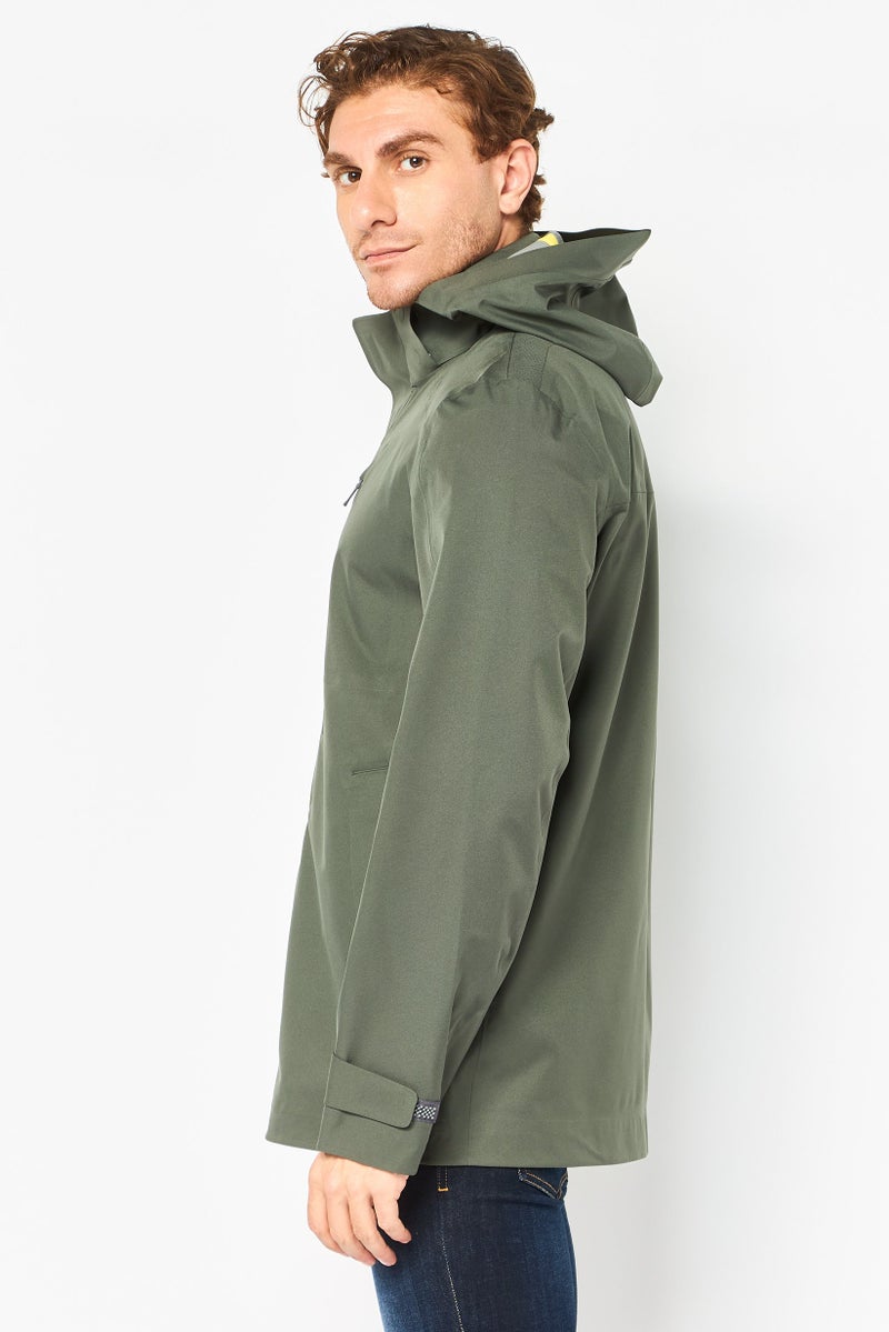 GEOX Men Solid Hooded Windbreaker Jacket, Olive - Image 4