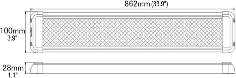 Lightronic LED Interior Light Fixture 33.9", High Light-Output Low Current Draw, 6000K Cool-White Wide Flood Beam, 12V/24V DC, On/Off Rocker Switch, Aluminum Housing for RV & Utility Vehicles, 1-Pack - Image 1