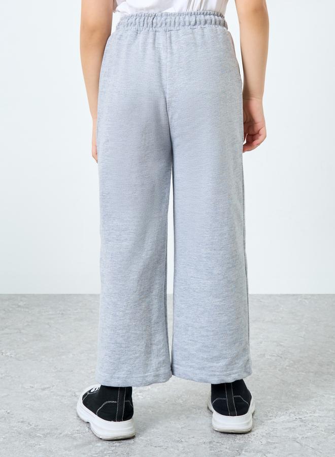 Styli Girls Grey Wide Leg Joggers with Pintuck Detail - Image 4