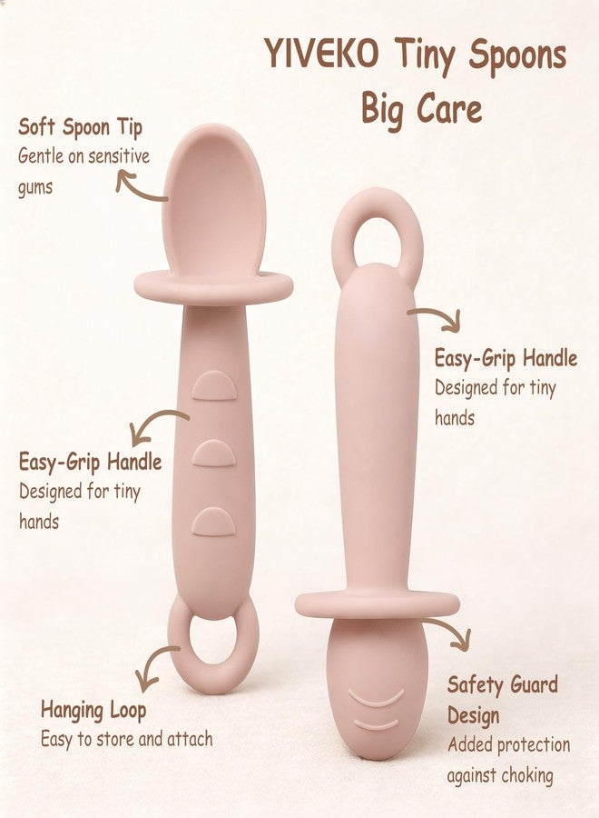 YIVEKO Baby Plates with Suction Silicone Baby Spoons Divided Baby Plates Silicone Baby Safety Toy Straps Baby Bottle Bungees Baby Feeding Set All-in-one-Blush - Image 4