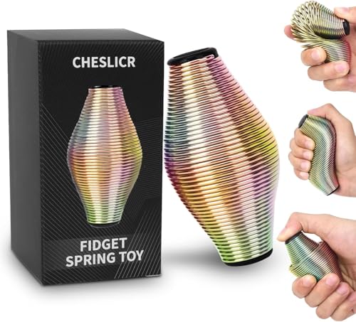 CHESLICR Metal Fidget Spring Toys Adults Easter Basket Stuffers Filler Gift for Kids Teen Boy Men Quiet Cool Stuff Gadgets Office Desk Stress Relief Ball Sensory Tool ADHD Fingears Grip Figette Anxiety Item - Image 1