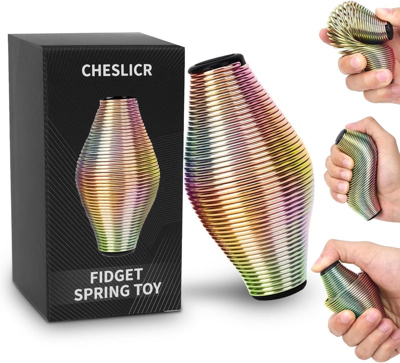 CHESLICR Metal Fidget Spring Toys Adults Easter Basket Stuffers Filler Gift for Kids Teen Boy Men Quiet Cool Stuff Gadgets Office Desk Stress Relief Ball Sensory Tool ADHD Fingears Grip Figette Anxiety Item - Image 3