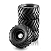 Chanmoo 110 RC Monster Truck Tires and Hard Plastic Wheels Rims 12mm Hex Rubber Buggy Off Road Tyres with Foam for 110 Scale Truck Car Traxxas VXL 2WD Hoss 4x4 HSP HPI Tamiya Kyosho 4PCS Black - Image 2