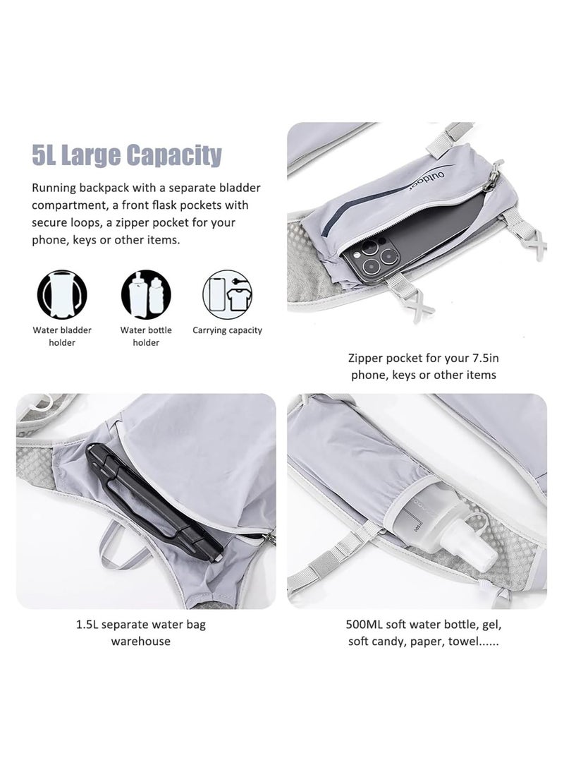 Soofam Running Hydration Vest Backpack, Lightweight Insulated Pack with 1.5L Water Bladder Bag Daypack for Hiking Trail Running Cycling Race Marathon for Women Men  - Image 2