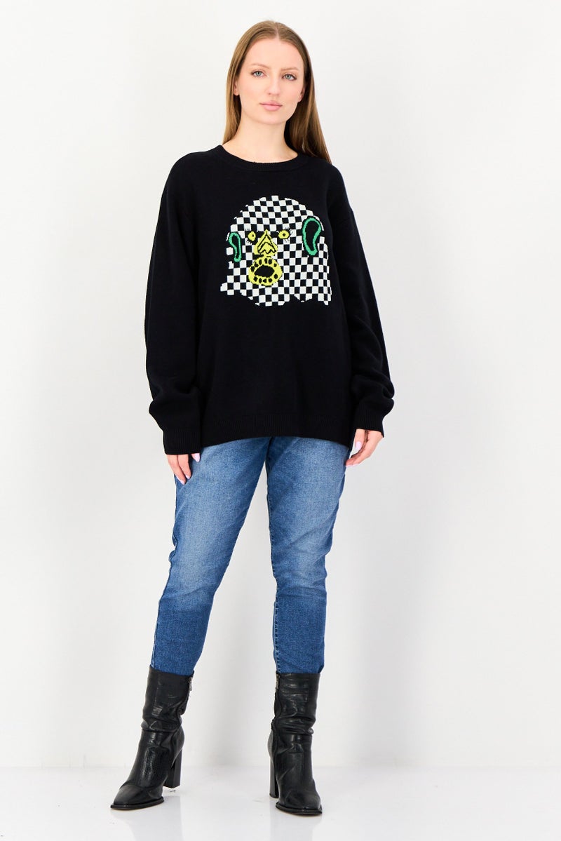 VANS Tierra Whack x Vans Women  Crew Neck Long Sleeve Brand Logo Sweater, Black - Image 3