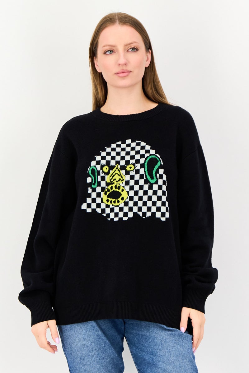 VANS Tierra Whack x Vans Women  Crew Neck Long Sleeve Brand Logo Sweater, Black - Image 1