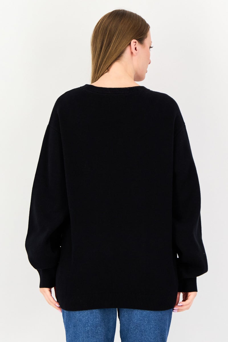 VANS Tierra Whack x Vans Women  Crew Neck Long Sleeve Brand Logo Sweater, Black - Image 4