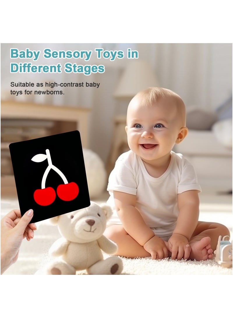Eilimi 2 Sets High Contrast Baby Cards,40 Pcs 80 Page Black White Colorful Baby Flashcards Newborn Toys for Infants Visual Stimulation Brain Sensory Development(0-6 Months) - Image 4