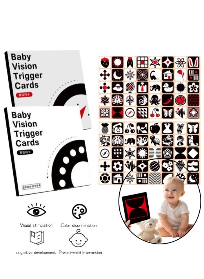 Eilimi 2 Sets High Contrast Baby Cards,40 Pcs 80 Page Black White Colorful Baby Flashcards Newborn Toys for Infants Visual Stimulation Brain Sensory Development(0-6 Months) - Image 1