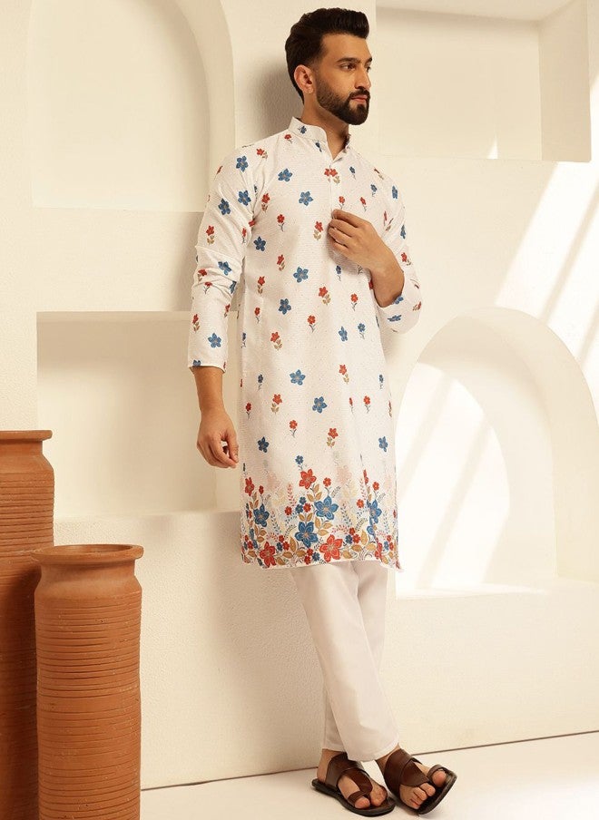 Sojanya قميص قطن مزخرف بالزهور للرجال - Image 3
