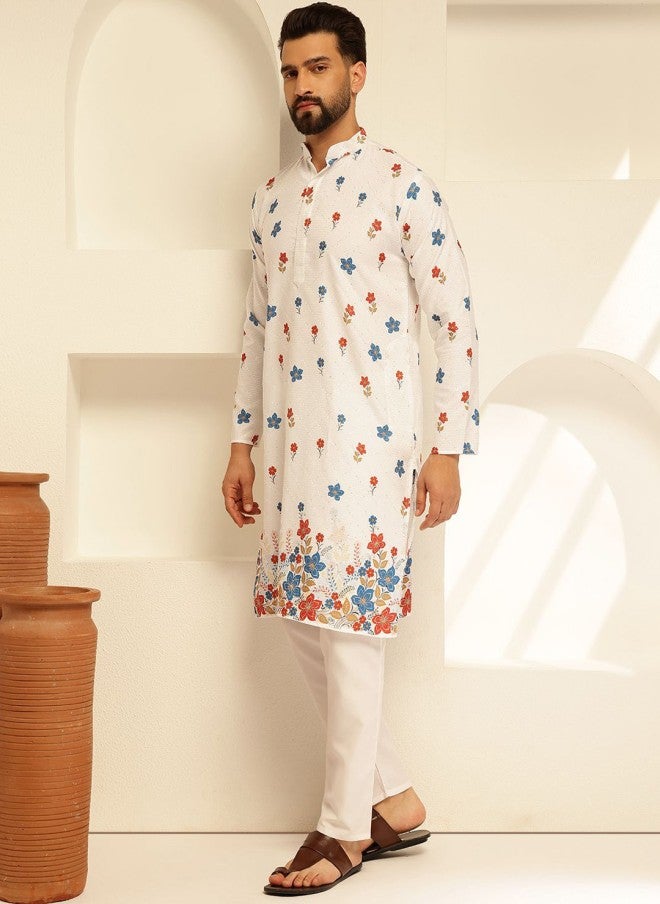 Sojanya قميص قطن مزخرف بالزهور للرجال - Image 4