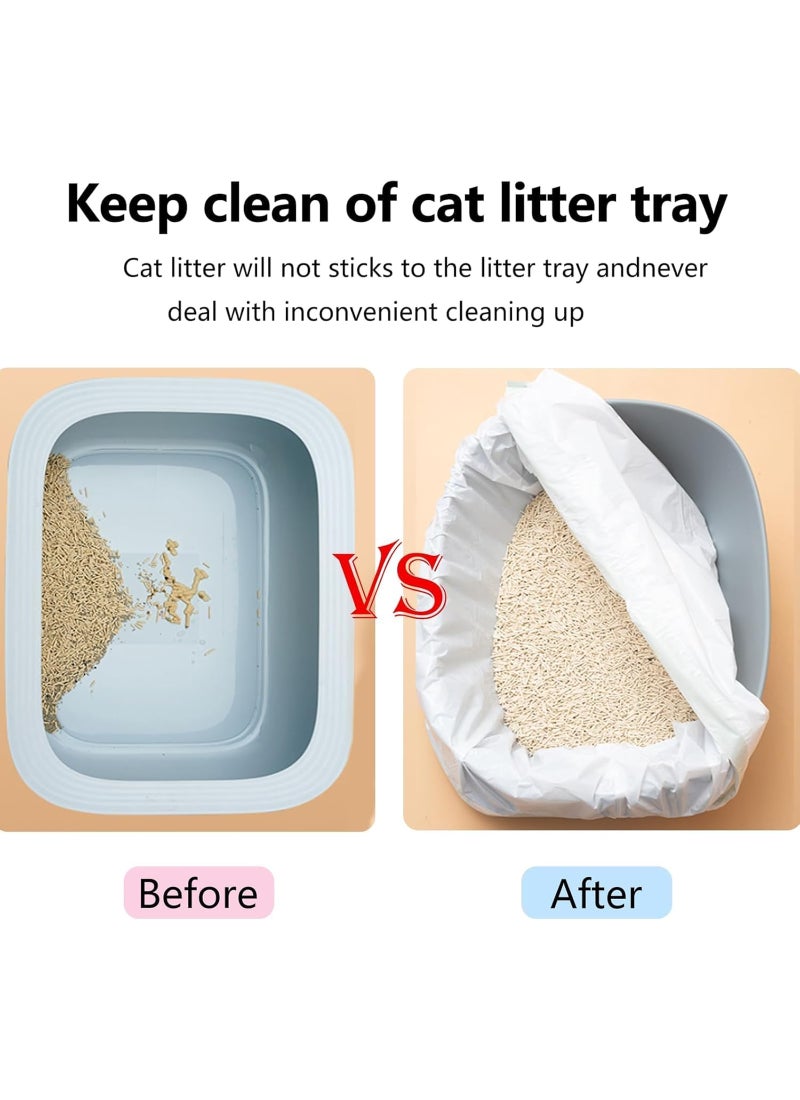 Coodipet Mumoo Bear Cat Litter Bags, 45 pieces Litter Box Liners for Automatic Cat Litter Box Self Cleaning, 3 Rolls 18 x 20 inches Robot Drawstring Bags, White - Image 3