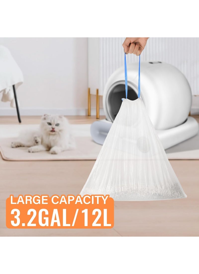 Coodipet Mumoo Bear Cat Litter Bags, 45 pieces Litter Box Liners for Automatic Cat Litter Box Self Cleaning, 3 Rolls 18 x 20 inches Robot Drawstring Bags, White - Image 4