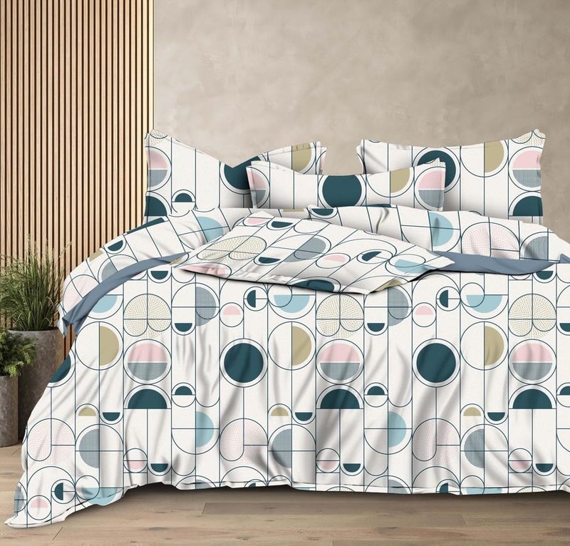 Fablicious 350TC Super Soft Glace Cotton AC Comforter Set Double Bed King Size with 1 Bedsheet and 2 Pillow Covers - 90x100 Inch (4Pc Bedding Set) - Image 1