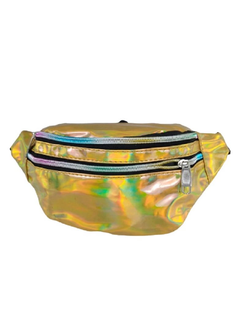 Waist Bag Metallic Color Shiny Gold