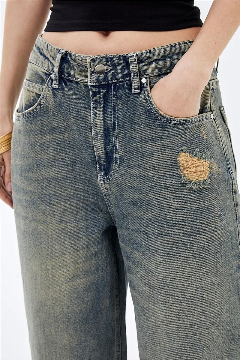Pieces Of Melon Blue Low Waist Wide Leg Vintage Sustainable Denim Jeans