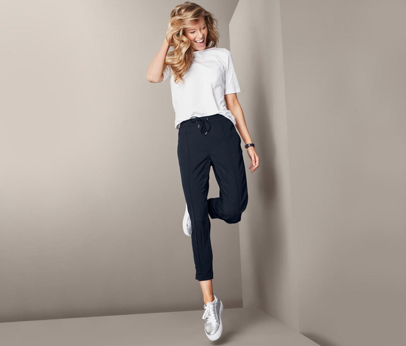 Tchibo Women Plain Jogger Pants, Navy  - Image 1