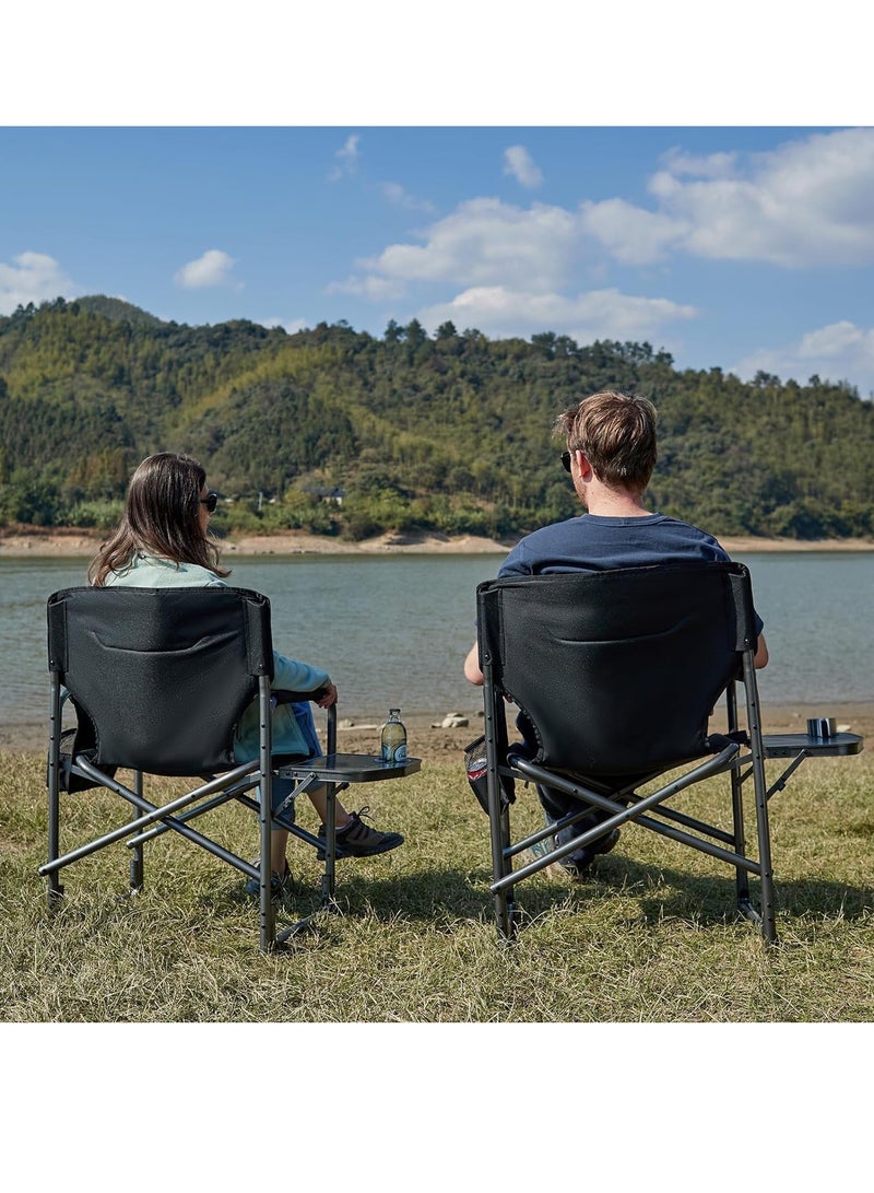 GO2CAMPS Premium Heavy-Duty Director Camping Chair with Foldable Side Table | Built-In Cup Holder Outdoor Chair for Camping, Hiking, Picnic, Fishing, Beach, Tailgating and Backyard Lounging and Events - Image 4