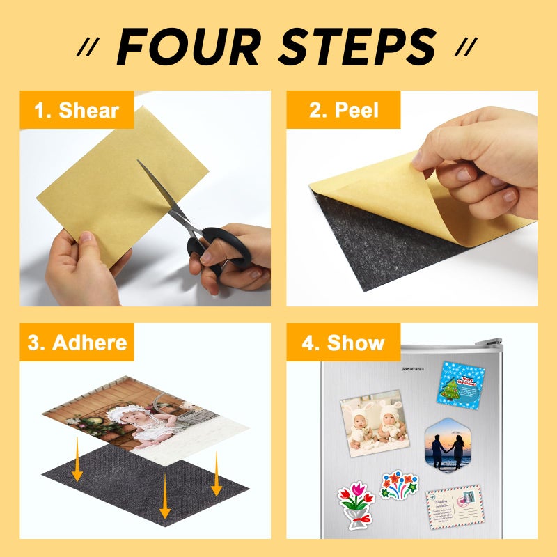 Towjug Flexible Magnet Adhesive Sheets, 5" x 7", 6 PCS, Magnetic Paper for Postcards Photos Display - Image 5