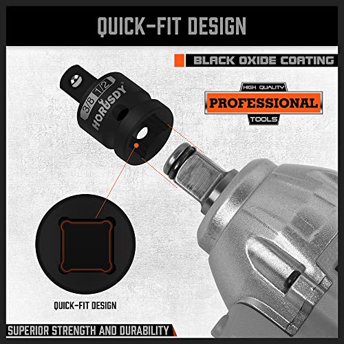 HORUSDY 5-Piece Impact Socket Adapter and Reducer Set, 1/4-Inch Hex Shank Socket to Drill Adapter 1/4", 3/8", and 1/2" Impact Driver Adapter for Power Drill & Impact Driver - Image 5
