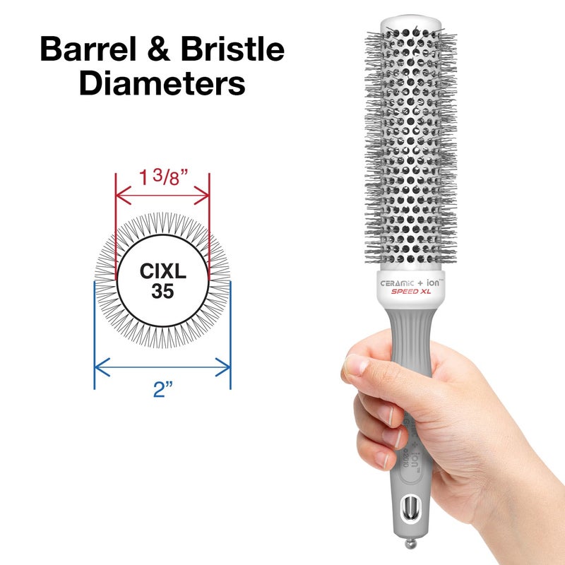 Olivia Garden Ceramic + Ion Speed XL - Extra-Long Round Thermal Hair Brush - Not Electrical - Professional Blowout Brush for Normal to Thick Hair - 1 3/8"- Diameter Barrel - CIXL-35 - Image 1