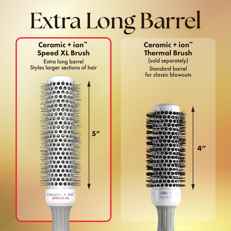 Olivia Garden Ceramic + Ion Speed XL - Extra-Long Round Thermal Hair Brush - Not Electrical - Professional Blowout Brush for Normal to Thick Hair - 1 3/8"- Diameter Barrel - CIXL-35 - Image 3