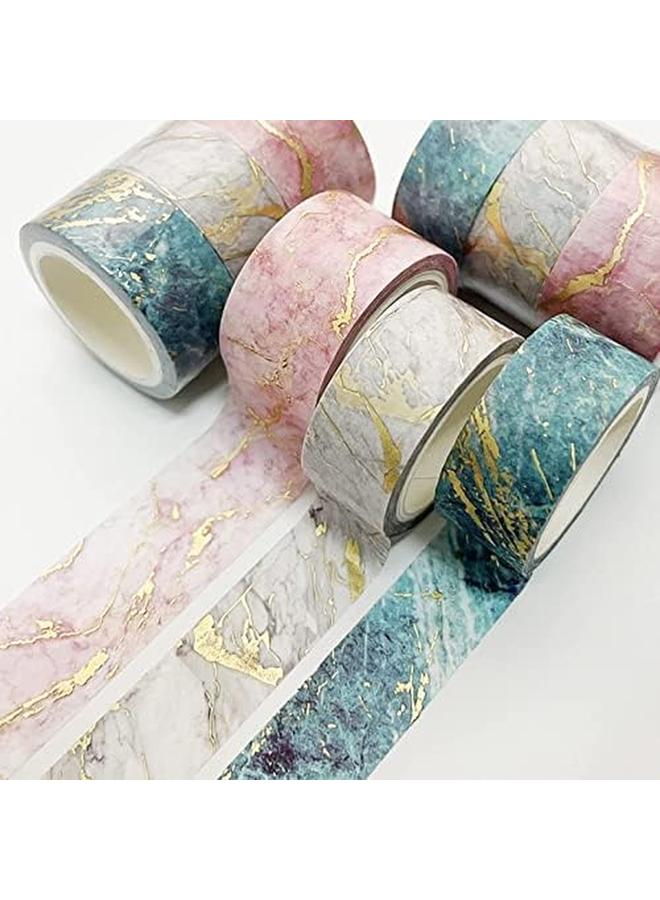Generic Washi Tape Set 3 Rolls Gold Veins Washi Tape Gorgeous Foil Masking Tape Set Decorative For Arts Diy Crafts Journal Supplies Planners Scrapbook Card Gift Wrapping Marbling Patterns  - Image 3