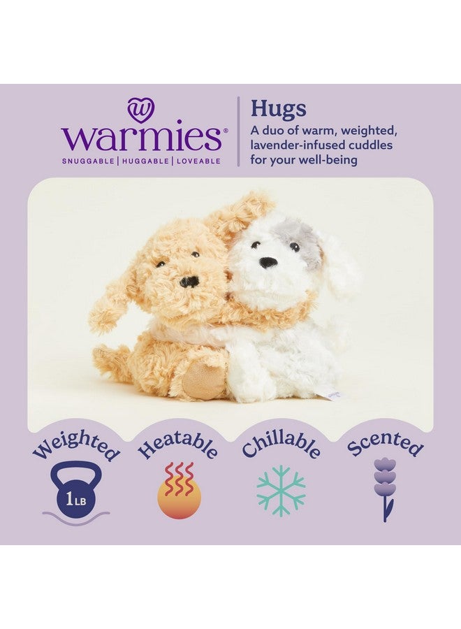 warmies Hugs Duo, Microwavable & Weighted Stuffed Animals, Puppy - Heated Stuffed Animal Plushie for Warmth & Comfort - Cute Soft Plush Toys for Adults & Children (Boys, Girls, Babies & Toddlers) - Image 2