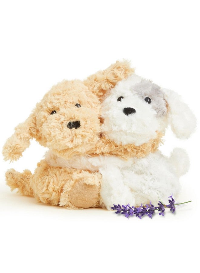 warmies Hugs Duo, Microwavable & Weighted Stuffed Animals, Puppy - Heated Stuffed Animal Plushie for Warmth & Comfort - Cute Soft Plush Toys for Adults & Children (Boys, Girls, Babies & Toddlers) - Image 1