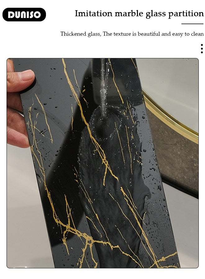 DUNISO Vanity  Tray，Luxury Bathroom Counter Tray,Space Saving Shelf,  Metal Frame  for Makeup,Versatile Vanity Organizer for Bathroom, Bedroom & Living Room (Black Gold) - Image 4